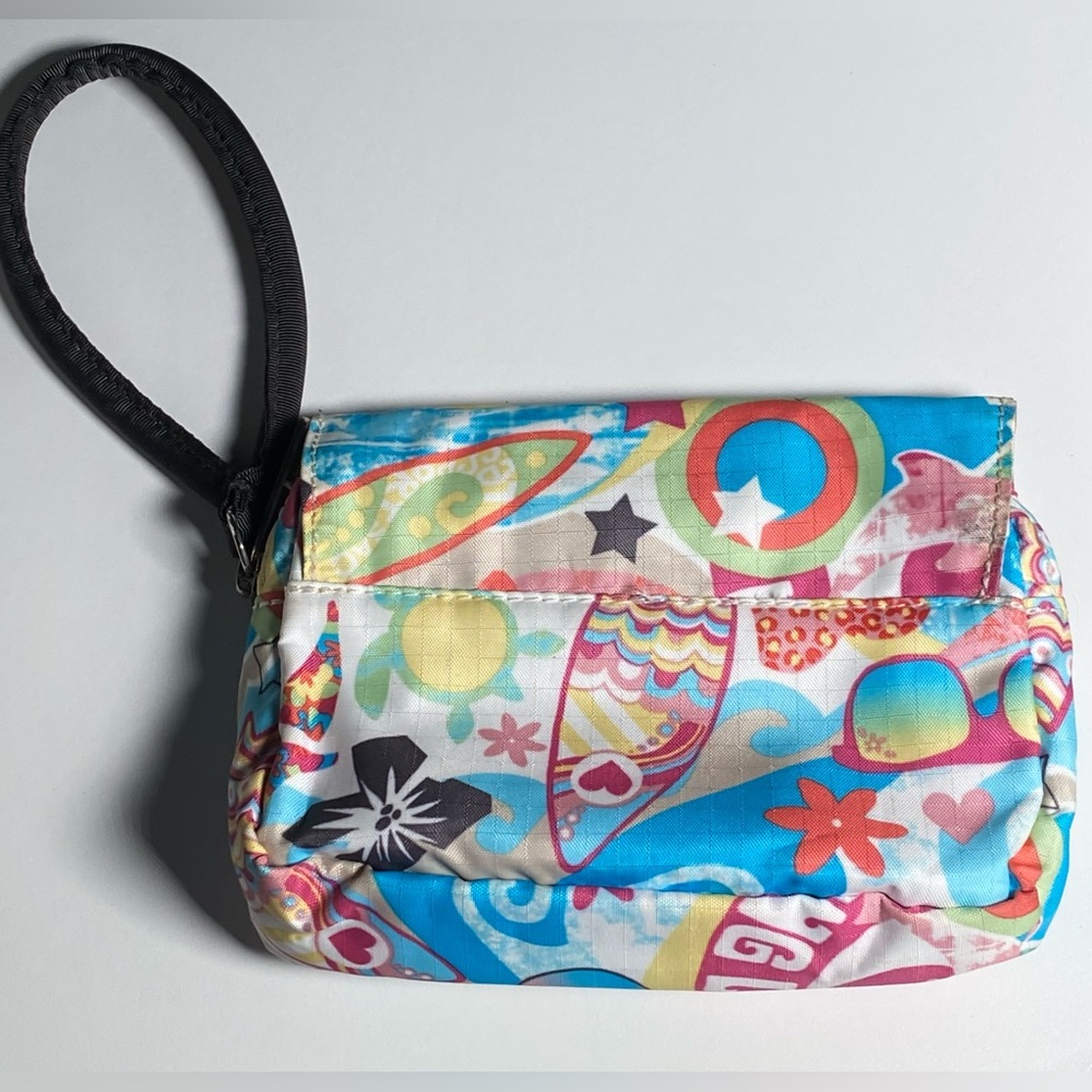 LeSportsac Multicolor Colorful Pattern Wristlet “Hawaiian Theme” With Mirror - Picture 3 of 7